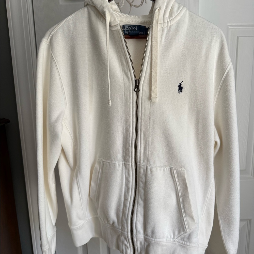 Polo Ralph Lauren - Off White Zip-Up Hoodie. Great condition. No imperfections.